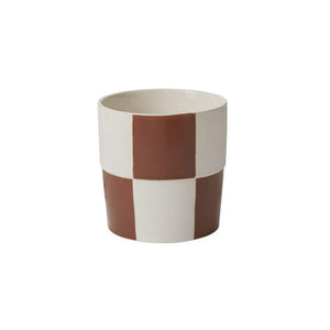 Brown Check Pot