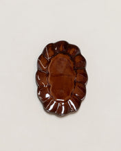 Load image into Gallery viewer, Brown Stoneware Scalloped Plate
