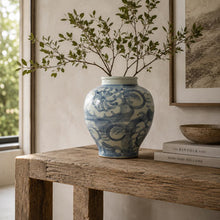 Load image into Gallery viewer, Blue + White Flower Jar

