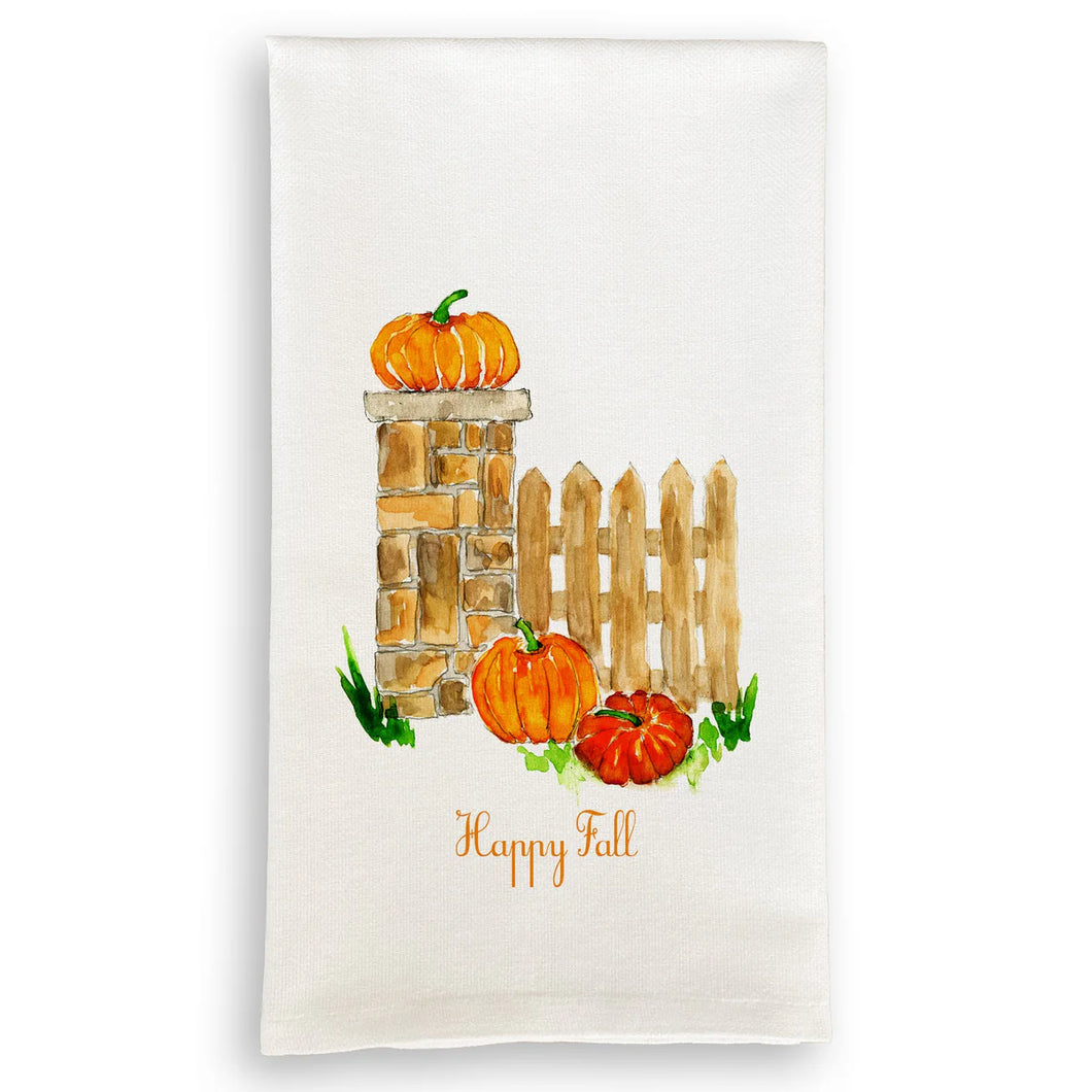 Pumpkin Fence Dish Towel