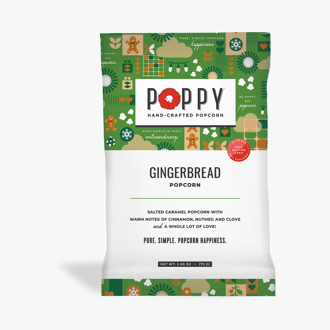 Poppy Gingerbread Snack-Sized Popcorn