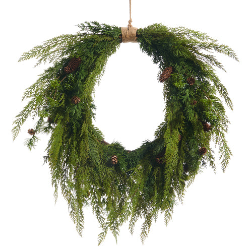 Cedar + Pinecone Wreath