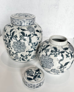 Blue Floral Ginger Jar