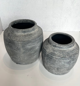 Charcoal Chevron Vase