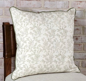 Cream & Olive Budding Stems Pillow
