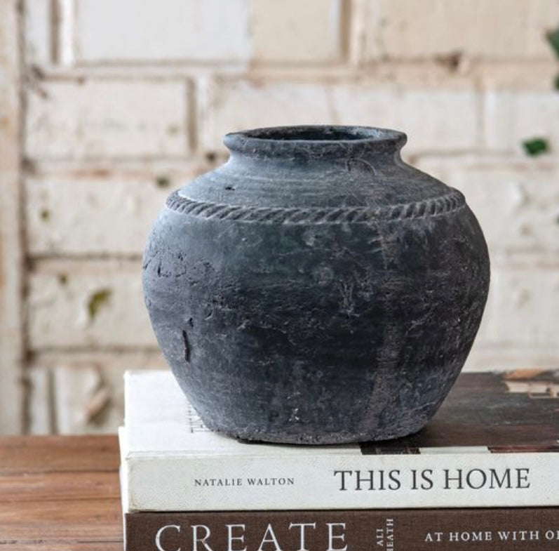 Charcoal Top Stripe Vase