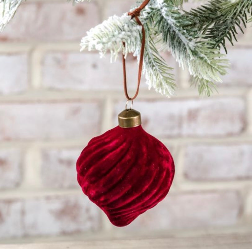 Red Velvet Teardrop Ornament