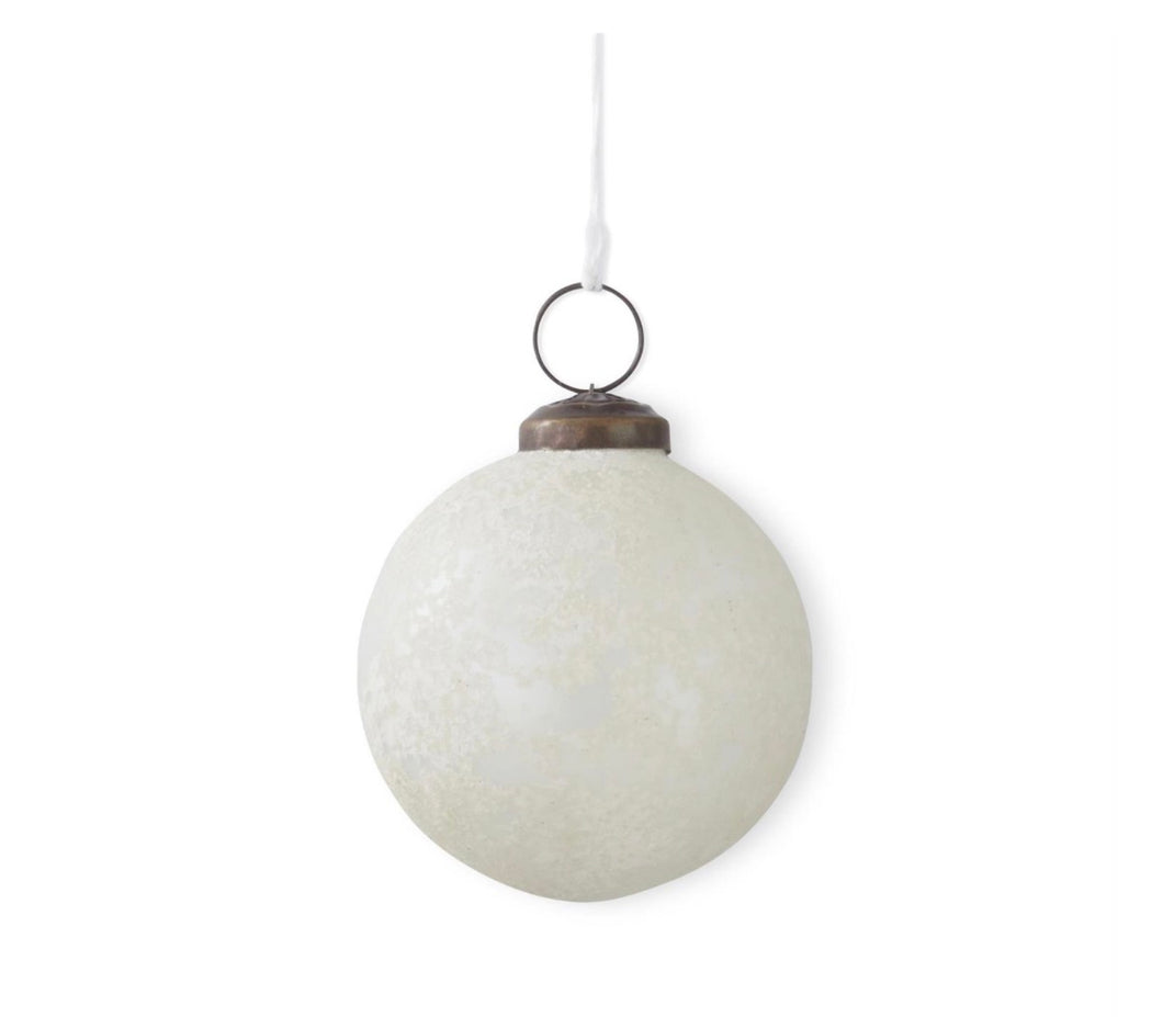 Speckled White Glass Ornament