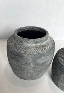 Charcoal Chevron Vase