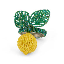Load image into Gallery viewer, Lemon Beaded Napkin Ring
