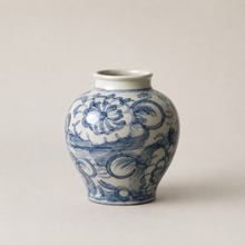 Load image into Gallery viewer, Blue + White Flower Jar
