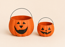 Load image into Gallery viewer, Paper Mache Jack O Lantern Bucket
