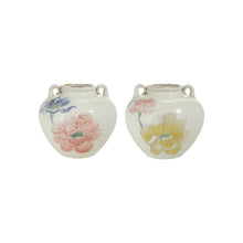 Load image into Gallery viewer, Hand-Painted Stoneware Urn with Flowers
