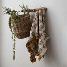 Load image into Gallery viewer, 60"L x 50"W Cotton Slub Printed Throw w/ Velvet Ruffle
