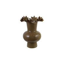 Load image into Gallery viewer, Opaque Glass Footed Ruffled Vase
