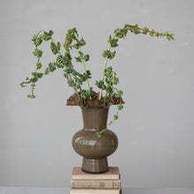 Load image into Gallery viewer, Opaque Glass Footed Ruffled Vase
