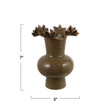 Load image into Gallery viewer, Opaque Glass Footed Ruffled Vase
