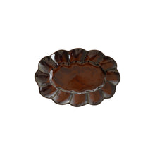 Load image into Gallery viewer, Brown Stoneware Scalloped Plate
