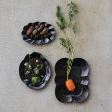 Load image into Gallery viewer, Brown Stoneware Scalloped Plate
