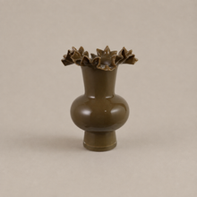 Load image into Gallery viewer, Opaque Glass Footed Ruffled Vase
