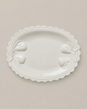 Load image into Gallery viewer, Scalloped Platter with Embossed Pears
