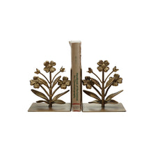 Load image into Gallery viewer, Metal Flower Bookend Set
