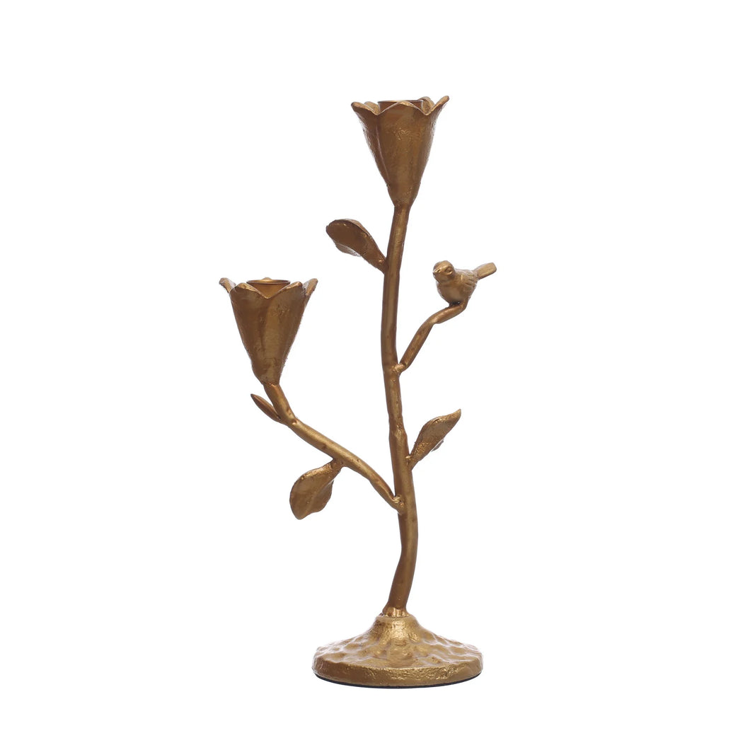 Double flower & Bird Taper Candle