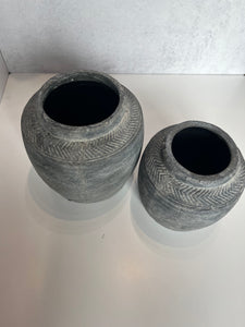 Charcoal Chevron Vase