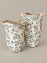 Load image into Gallery viewer, Pine Stoneware Scalloped Vase
