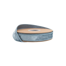 Load image into Gallery viewer, 1" Wired Heritage Velvet Ribbon - French Blue
