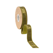 Load image into Gallery viewer, 1" Wired Heritage Velvet Ribbon - Moss
