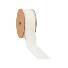 Load image into Gallery viewer, 1 1/2" Frayed Velvet Ribbon - Antique White
