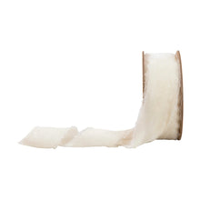 Load image into Gallery viewer, 1 1/2" Frayed Velvet Ribbon - Antique White
