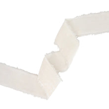 Load image into Gallery viewer, 1 1/2" Frayed Velvet Ribbon - Antique White
