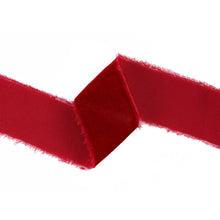 Load image into Gallery viewer, Bordeaux Frayed Edge Velvet Ribbon
