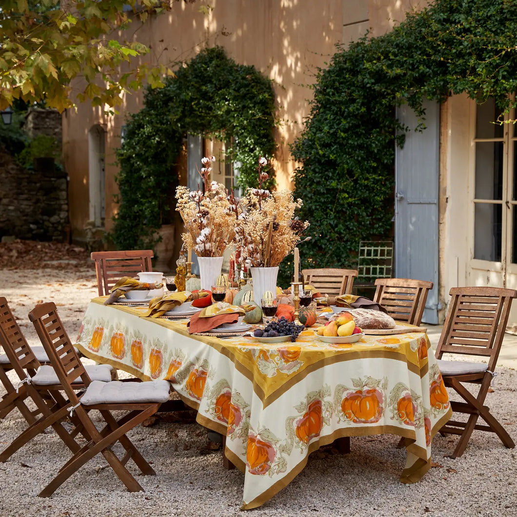 Pumpkin Orange & Mustard Tablecloth