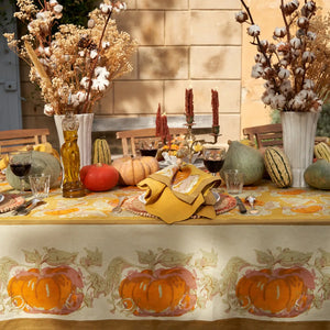 Pumpkin Orange & Mustard Tablecloth