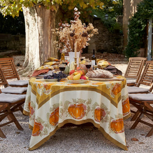 Pumpkin Orange & Mustard Tablecloth