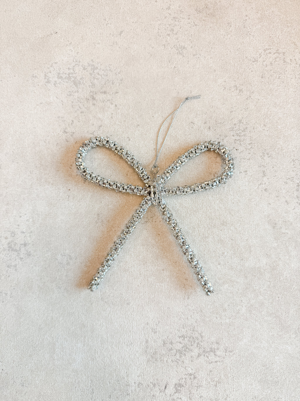 Metal Rhinestone Bow Ornament