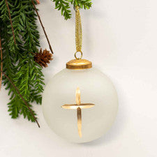 Cross Glass Ornament