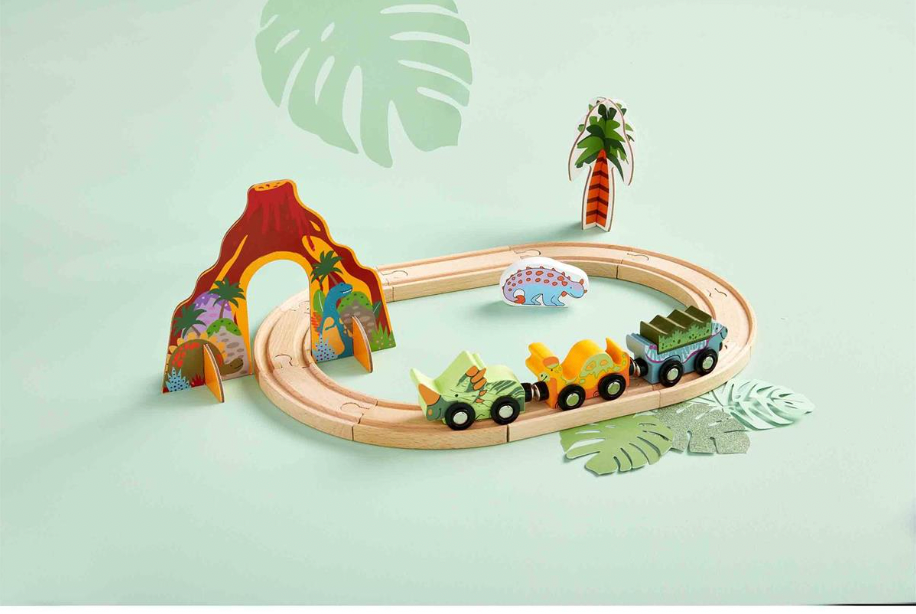 Dino Wood Train Set