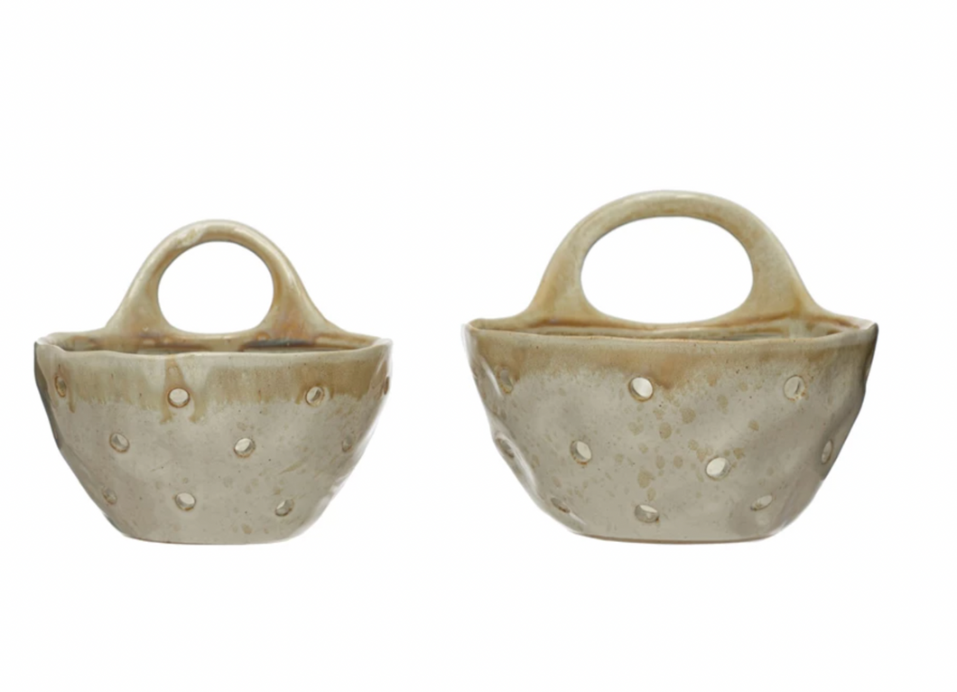 Stoneware Colanders with Handles