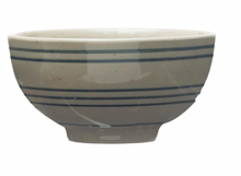 Load image into Gallery viewer, Cream and Blue Stoneware Bowl
