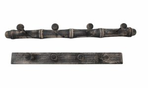 Distressed Black Wood Wall Hooks