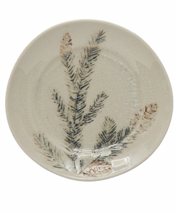 Stoneware Pinecone Plate