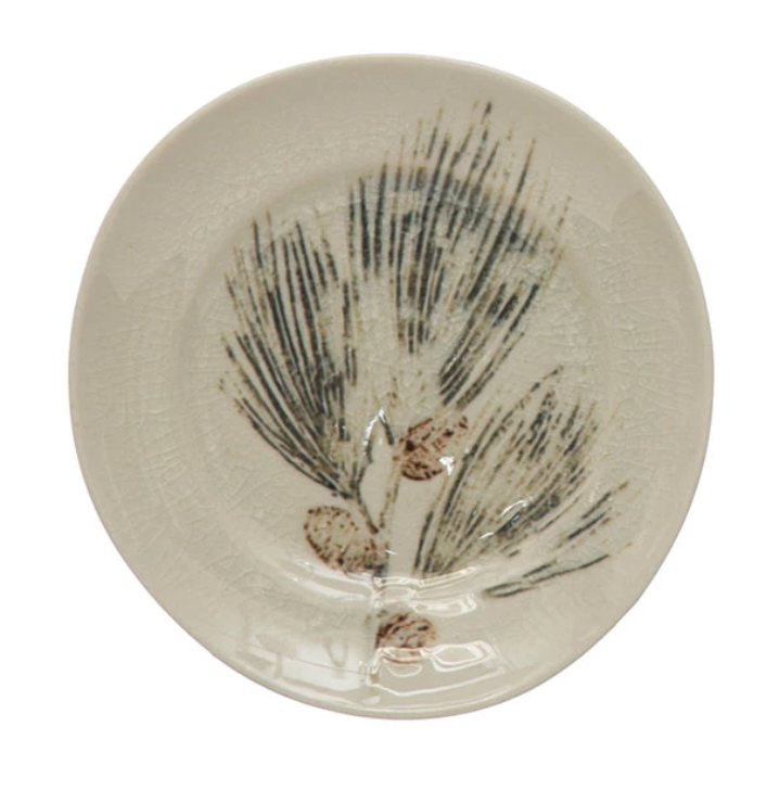 Stoneware Pinecone Plate