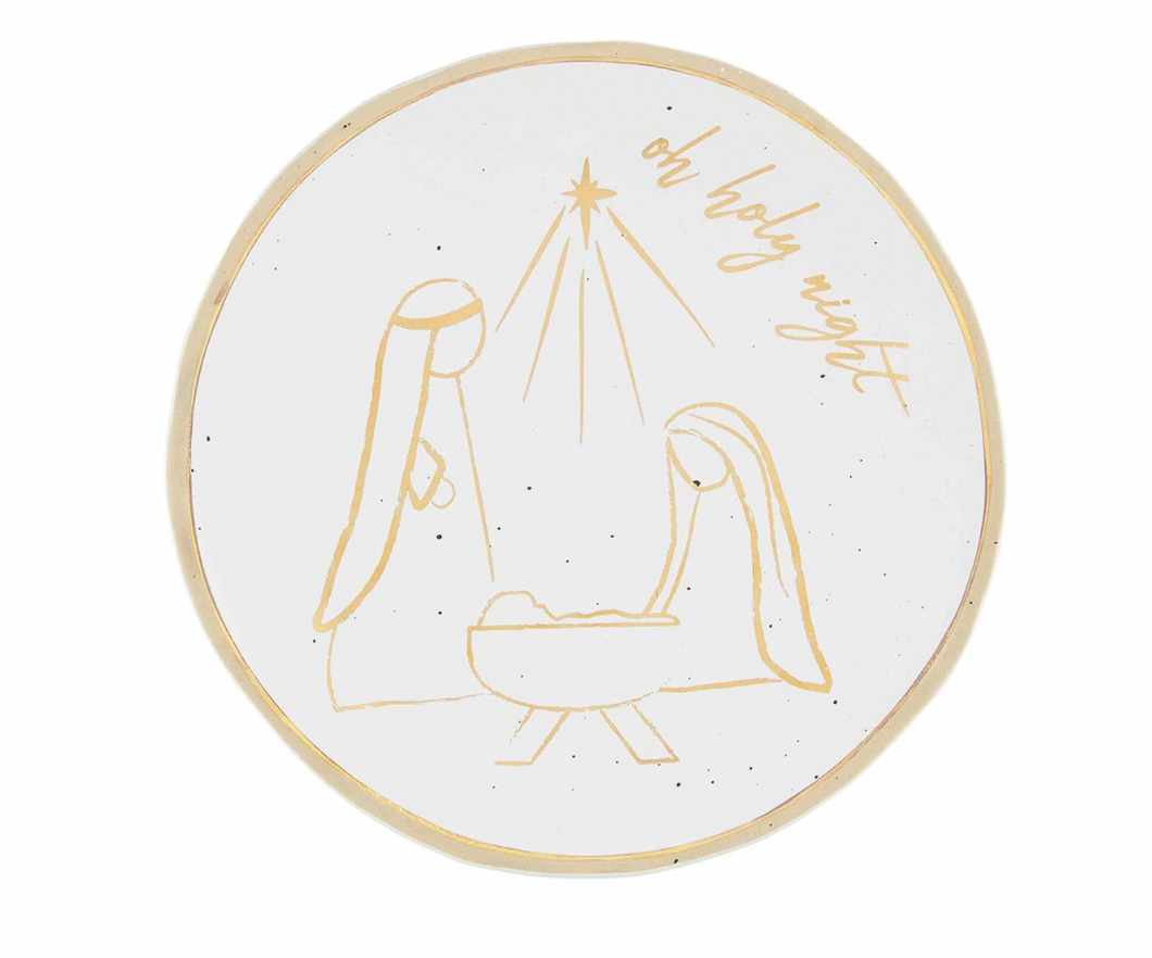 Gold Nativity Platter