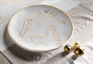 Gold Nativity Platter