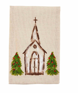 Christmas Painted Tea Towel