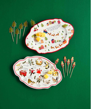 Load image into Gallery viewer, Christmas Plate with Toothpicks
